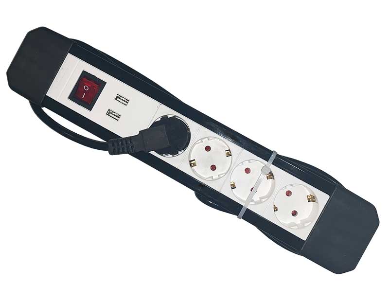 Prelungitor 4cai 1.5m 3x1.5mm2 cu intr si USB HQ Alien