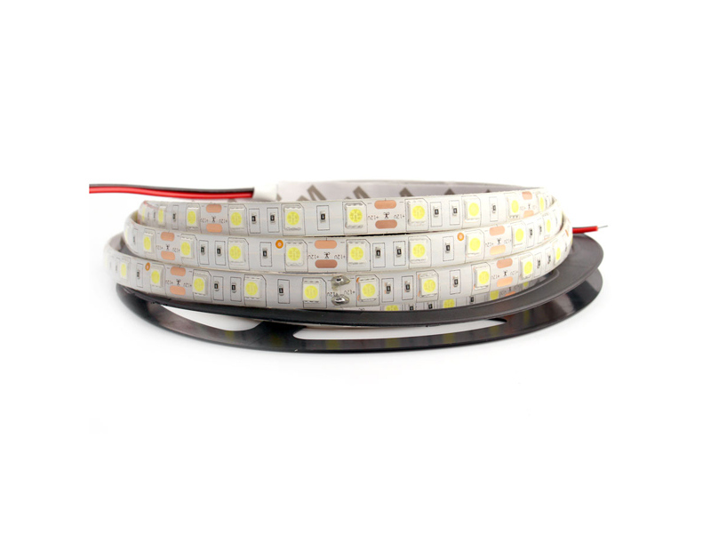 Rola leduri 5050 SMD 5mm alb 5m 60led m impermeabila